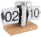SUPYINI Retro Digital-Flip-Down-Uhr mit 304 Edelstahl Rahmen, Holz Basis, PVC-Karten für Home-Office-, Auto-Flip-Tisch Uhr, Auch aus der Ferne Sichtbar