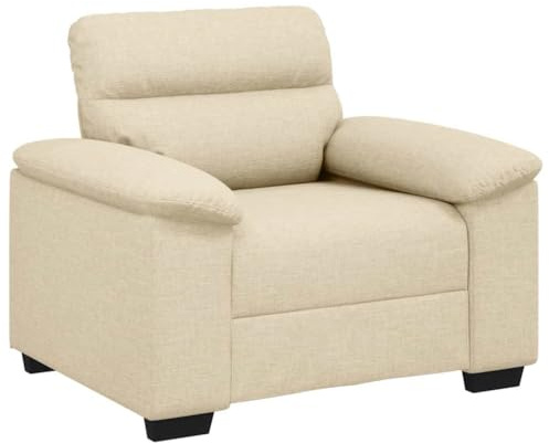 vidaXL Sessel Creme 60 cm Stoff, Sofa, Fernsehsessel, Einsitzer-Sofa, Loungesessel, Relaxsessel, Einsitzer-Couch, Polstersessel, Bürosessel