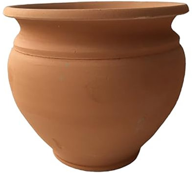 Generico Caspò in Terracotta Liscio Ø20 cm – Vaso da Interno o Esterno Artigianale – Stile Minimal Classico – Fatto a Mano in Italia – Ideale per Piante e Fiori