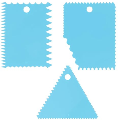 YUVKIN 3 Pcs Notched Glue Spatula Plastic Different Shape Toothed Glue Spatula Adhesive Plaster