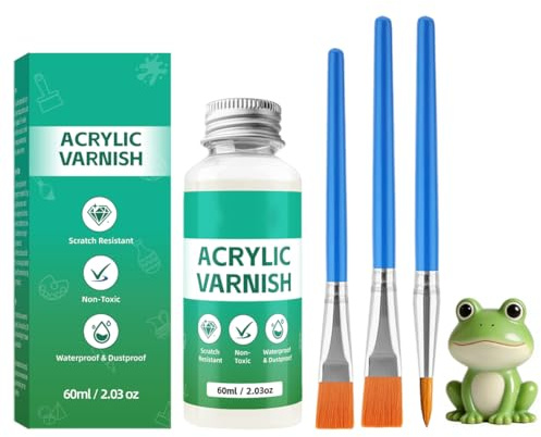 YAYNO Vernice per Argilla Essiccata all'Aria Vernice Lucida per Pittura Acrilica Impermeabile Antigraffio Trasparente Lucida per Argilla a Secco Vernice per Ceramica Legno Pittura ad Olio