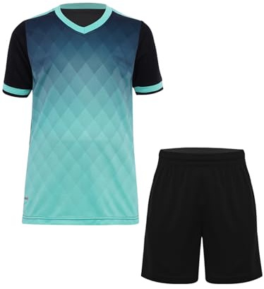 Miutii Jungen Sport Set Trainingsanzug Kurzarm T-Shirt + Shorts Fußball Uniform Trikot Basketball Kleidung Sportanzug Jogginganzug