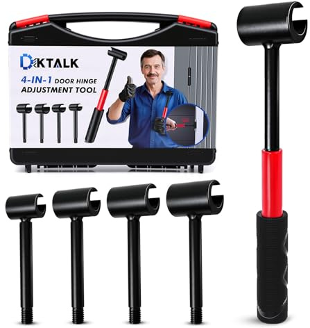 DikTalk 4-in-1 Door Hinge Adjustment Tool for Residential & Commercial, Heavy Duty Gap Adjusting Wrench with Thread Design & Rubber Handle