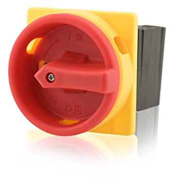 Intratec Interrupteur principal 10A, 3 pôles – Sectionneur IP65 pour montage frontal dans des armoires électriques, 67 x 67 x 55 mm