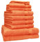 Betz Premium 10er Frottier Handtuch-Set - 2X Liegetücher - 4X Handtücher - 2X Gästetücher - 2X Waschhandschuhe - orange