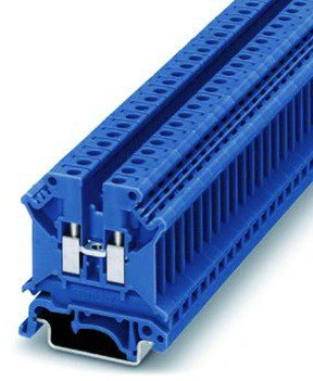 Phoenix Contact Durchgangsklemme UK 5 N BU, 0,2-6qmm, B=6,2mm, bl, 41A, 800V, 2 Schraubanschl├╝sse, seitlich, 1 Etage, 2 Klemmstellen, Hutschiene 35mm, Thermoplast, V0, 6,2mm, 47mm, 42,5mm, blau