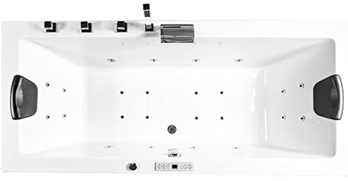 Whirlpool Baignoire Relax prof 140/150/160/170cm 22jets de massage+sous l'eau/lumière+chauffage+désinfection d'ozone+avec robinetterie en laiton baignoire d'angle