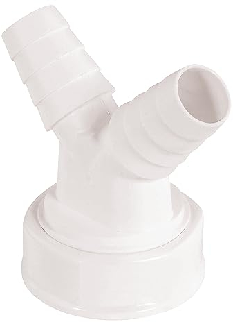 Sanitop-Wingenroth 22425 3 Y-Schlauchverschraubung, Doppelverschraubung, 45 Grad, 1 1/2 Zoll x 19-23 mm, weiß