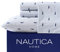 Nautica, Bettwäsche-Set für Doppelbett, Baumwoll-Perkal-Bettwäsche-Set, Küstendekoration, Schlafsaal-Essentials (Wal gestreift Blau, Twin XL)