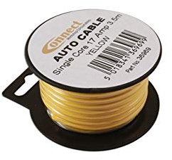 Connect 36969 Mini Reel Automotive Cable 17A Yellow 3.5m