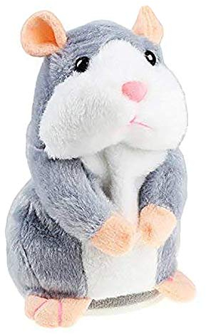 IDEAPRO Talking Hamster Toy Age 3+, Repeats What You Say Plush Animal Toy, Electronic Hamster Mouse for Boy and Girl Gift