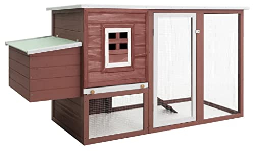 vidaXL Holz Hühnerstall 1 Eikäfig Braun Hühnerhaus Hühnervoliere Gefügelstall