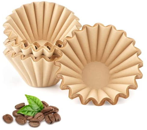 Nicoone Korbfilter Kaffeefilter,50 Stück Papierfilter Korbfilter Kaffeefilter aus Holzfasern,1-4 Tassen Coffee Filter Paper für Hausgemachten Kaffee zu Hause,Kaffeeläden,Büros
