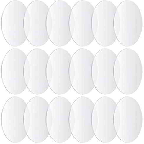 18 Piezas Láminas de Acrílico Transparente, 4 Pulgadas Hojas de Disco de Acrílico Circulares, Panel Acrílico Redondas Transparentes, Espacios Blanco Acrílico Letreros para Marcos de Fotos Pintura