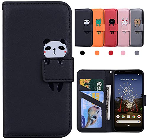Coque Google Pixel 3a, Pochette Protection avec Fermeture Magnétique, Flip Case Compatible, Noir