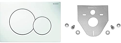 Geberit 115770115 Betätigungsplatte Sigma01, Kunststoff für 2-Mengen-Spülung 1 Stück & Sanit 16.002.00.0000 Schallschutzset für Wand-WC und Bidet, weiß