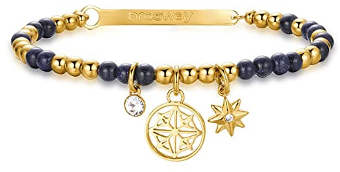 Brosway Bracciale Donna, Bracciale Rigido in Acciaio e Cristalli con Simbolo Rosa Dei Venti | Collezione Chakra - BHKL20