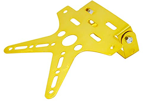 Motorrad Nummer Kennzeichenhalter, Asudaro Motorrad Lizenz Kennzeichen Halter Halterung Einstellbare Nummernschildhalter Universal Aluminiumlegierung Motorrad Rahmen Halter,Gold