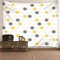 Aotiwe Tapisserie Kunst, Wanddekoration Bilder Minimalismus Thema Schneeflockenmuster aus Polyester Schwarz Gelb 240X220Cm