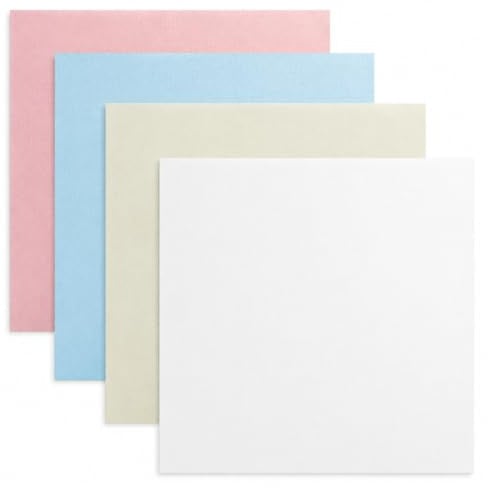 4 Pcs Natural Embroidery Fabric Linen Cotton Cross Stitch Fabric, 50x50cm, 4 Colors, for Making Garment Craft Needle Embroidery and DIY Decoration