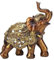 PAER Goldene Polyresin-Elefanten-Statue, Elegante Elefanten-Statue mit nach Oben Gerichtetem Rüssel, Reichtum, Glücks-Sammelfigur, Geschenk, Heimdekoration, Feng Shui-Ornament, Elefant-Dekoration(L)