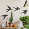 Winhappyhome Fliegende Schwalben Muster Wandaufkleber für Wohnzimmer Kinderzimmer Kindergarten Wanddeko