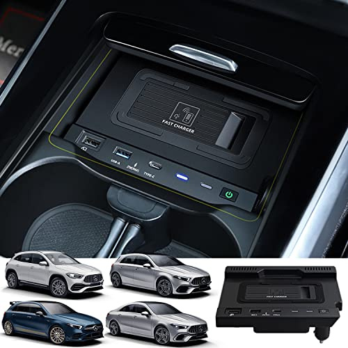 Singkin Kabelloses Ladegerät Auto für Mercedes-Benz A-Class GLA B-Class GLB CLA-Class AMG 2020-2022 15W Schnellladendes Handy-Ladegerät für Mercedes-Benz W177 H247 C118 W247 X247 Zubehör