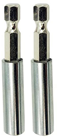 Set of 2 Magnetic Bit Holders Drill Extension Universal Size Inner Hex Shank Mini Screwdriver 55mm