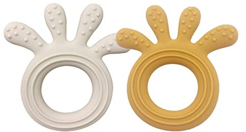 Yovell Beißring Baby, Silikon Baby Zahnen Spielzeug Beissring Baby BPA-frei Nursing Zubehör für 3+ Monate Babys Kleinkinder