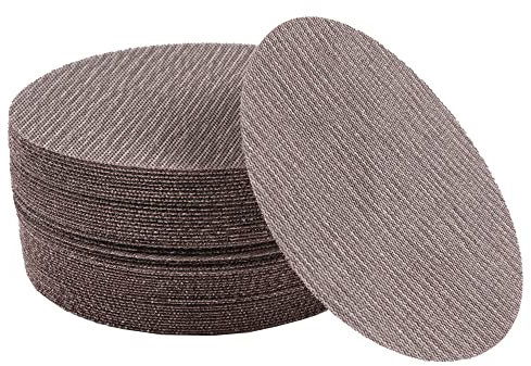 UPWOOD 50PCS 150mm 6 Inch Mesh Sanding Discs 100 Grit Hook & Loop, Dust Free Anti-Blocking Net Sandpaper Sheets for Car Body, Wood, Metal, Plastic, Paint, Adapts to All 150 mm Sander Grinder Polisher