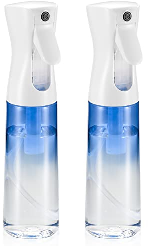 2 Pcs Continuous Spray Bottles, 10 oz/300 ml Fine Misting Water Spray Bottles, Refillable Empty Plastic Spray Bottles, Sprayer Water Bottles for Curly Hair Styling Skin Care Cleaning, Gradient