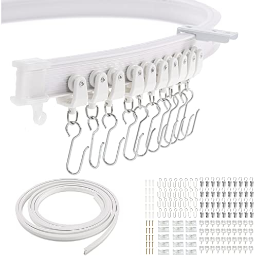 Dyna-Living 9.8FT/3M Flexible Bendable Ceiling Curtain Track, Curved Ceiling Mount, Room Divider, RV, L/U Shape Bay Windows