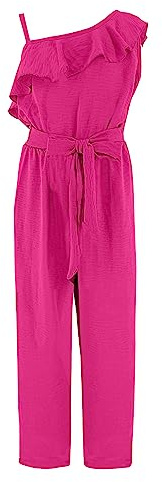 Tuta Intera Salopetta Lunga Bambina Casual (cod. 8817) (12 anni, Fucsia)