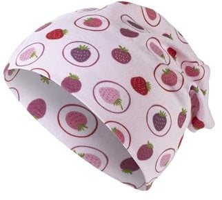 Sterntaler Beanie Erdbeeren Sommer Jersey - Babymütze aus Flammgarnjersey für Mädchen mit UV Schutz 50+ - Leichte Mütze mit Erdbeer -Druck schützt den Kopf an heißen Tagen vor der Sonne - rosa, 45