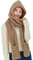 UPSTORE 3-in-1 Langer Kapuzenschal mit Fäustlingen, Winter, dick, warm, mit Kapuze, Tasche, Mütze, Schal, Halswärmer