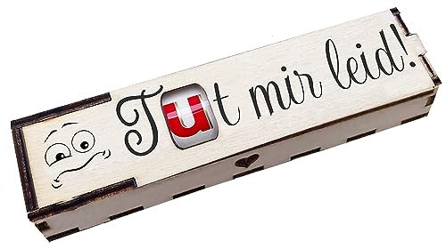 Duplo Geschenkbox mit Gravur inkl. Schokoriegel Holzbox mit Spruch Geschenkidee Schokolade Mitbringsel - Tut mir leid