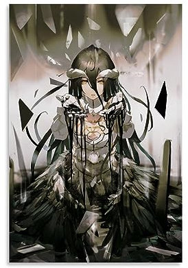 LUISAS Overlord Anime Albedo Poster Dekorative Malerei Leinwand Wandkunst Wohnzimmer Poster Schlafzimmer Malerei,Wandkunst Bilddruck Moderne Familienzimmer Dekor 12x18inch(30x45cm)
