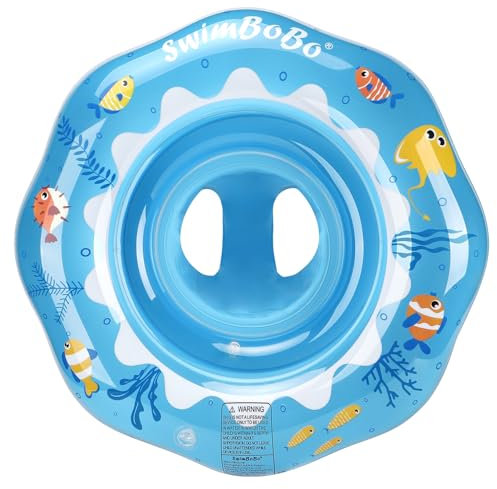 Bouée de natation sous les bras avec dossier pour bébé de 6 mois à 3 ans (bleu foncé)