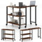 GIANTEX Beistelltisch Erweiterbar Umkehrbar, Eckschreibtisch L-Form mit 360° drehbarer Tischplatte, Couchtisch Sofatisch 3 Ebenen mit Rollen, Laptoptisch PC Arbeitstisch Holz Vintage, 70x71,5x67 cm