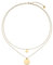 GD GOOD.designs Doppelkette für Damen mit Plättchen 18k vergoldet - wasserfeste Coin Halskette zweireihig in Gold I Layered Plättchenkette aus Edelstahl