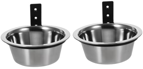 minkissy Mangeoire Murale pour Chiens en Acier Inoxydable, Bols de Nourriture et d'eau surélevés pour Chiens de Taille Moyenne à Grande, Alimentation à l'intérieur ou à l'extérieur-2 Stücke