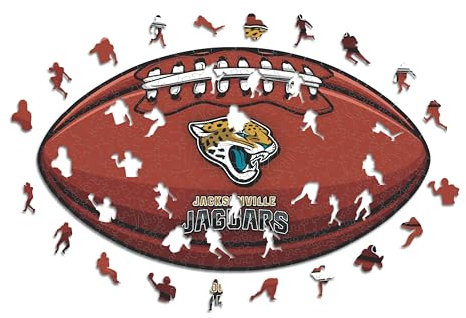 Iconic Puzzles, Jacksonville Jaguars Crest, 100% ökologisch nachhaltiges Holzpuzzle mit offizieller Lizenz, Größe L, 500 Teile