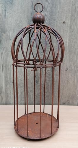 NEU !! Vogelkäfig ca. 45 cm hoch aus Metall in Edelrost Garten Deko Vogelhaus Hängekäfig Voliere