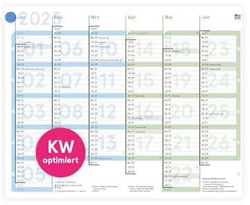 weekview Tafelkalender 2025 A5 farbig - Kalender 2025 mit Feiertagen | Jahreskalender, Wandkalender DIN A5 als Jahresplaner | Blattkalender 12 Monate mit klar erkennbarer Kalenderwoche (3er Set)