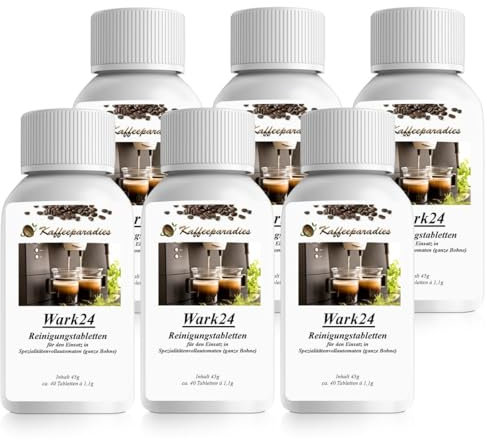 Wark24 Reinigungstabletten 40 Tabletten für Kaffeevollautomaten und Kaffeemaschinen wie Philips, Jura, Delonghi, Siemens, Bosch, WMF uvm. (6er Pack)