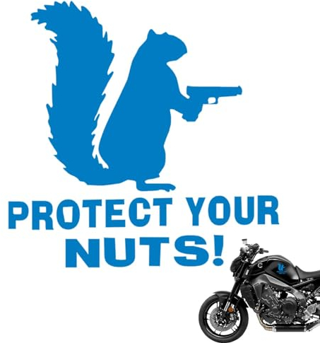 Lustiger Eichhörnchen-Aufkleber mit Aufschrift Protect Your Nuts, Fensteraufkleber, Auto-Sicherheits-Stoßstangen-Aufkleber, Dekoration für Van, Autos, Cartoon-Laptop-Aufkleber