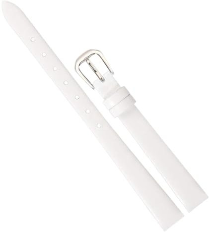 Chlikeyi Dünnes Uhrenarmband für Damen, echtes Leder, schmal, kleine Größe 6–18mm, mit silberner Dornschließe, Farbe 10, 7mm