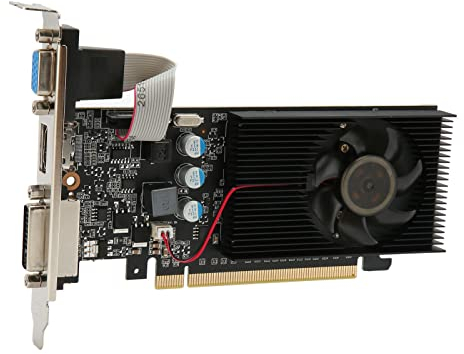 lyrlody Carte Graphique 1 Go DDR3 pour Core 589 MHz, Interface DVI VGA 2560 X 1600, unité de Processeur 16 Flux (SP), PCI Express2.0 (1GD3 64BIT)