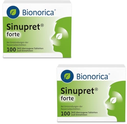 Sinupret forte - Pflanzlicher Schleimlöser bei Entzündungen der Nasennebenhöhlen - Doppelpack zum Sparpreis (2x100 Tabletten)