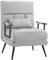 HOMCOM Sofá cama Convertible 1 plaza Sillón de salón 3 en 1 Respaldo reclinable 5 posiciones, reposabrazos y cojín, efecto terciopelo, gris